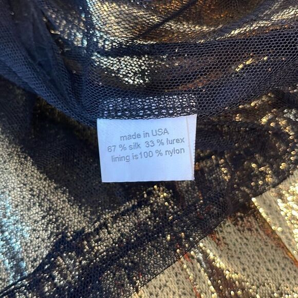 Dallin Chase Womens Shimmering Sleeveless Pleated Mini Dress Gold Size 8 - Picture 7 of 9